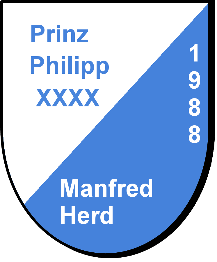 Prinz Philipp XXXX Manfred Herd und seine Pagen Vivien Faller und Bärbel Mangei